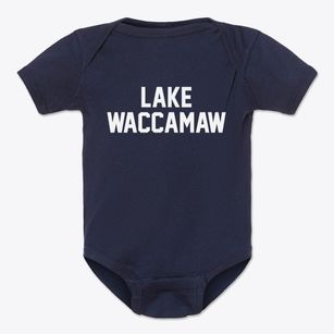 Lake Waccamaw North Carolina Classic Block Baby Onesie