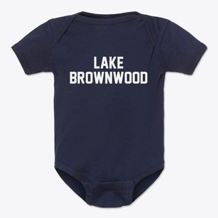 Lake Brownwood Texas Classic Block Baby Onesie