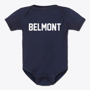 Belmont Massachusetts Classic Block Baby Onesie