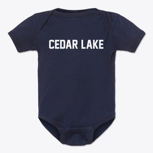 Cedar Lake Wisconsin Classic Block Baby Onesie