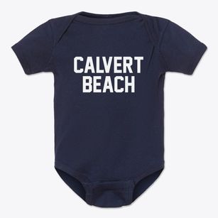 Calvert Beach Maryland Classic Block Baby Onesie