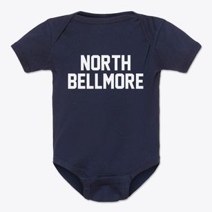 North Bellmore New York Classic Block Baby Onesie