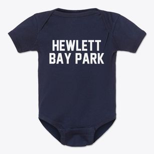 Hewlett Bay Park New York Classic Block Baby Onesie