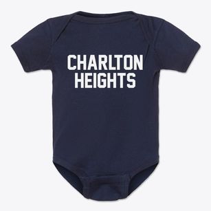 Charlton Heights West Virginia Classic Block Baby Onesie
