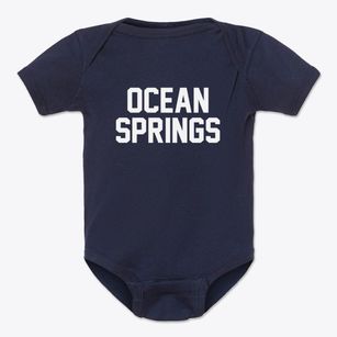 Ocean Springs Mississippi Classic Block Baby Onesie
