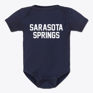 Sarasota Springs Florida Classic Block Baby Onesie