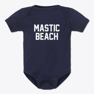 Mastic Beach New York Classic Block Baby Onesie