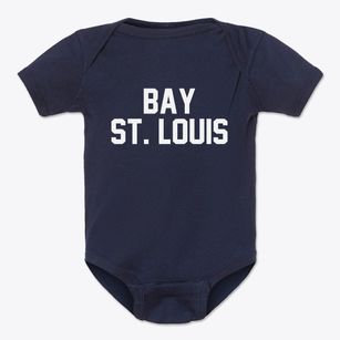 Bay St. Louis Mississippi Classic Block Baby Onesie