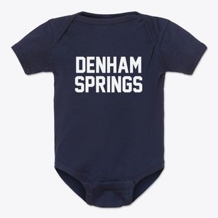 Denham Springs Louisiana Classic Block Baby Onesie