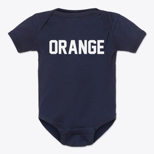 Orange Massachusetts Classic Block Baby Onesie