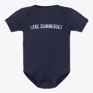 Lake Summerset Illinois Timeless Retro Baby Onesie