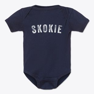 Skokie Illinois Timeless Retro Baby Onesie