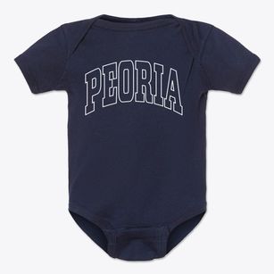 Peoria Illinois Trendy Block Baby Onesie
