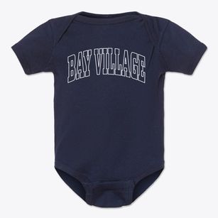 Bay Village Ohio Trendy Block Baby Onesie