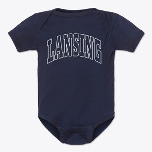 Lansing North Carolina Trendy Block Baby Onesie