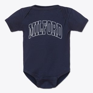 Milford Missouri Trendy Block Baby Onesie
