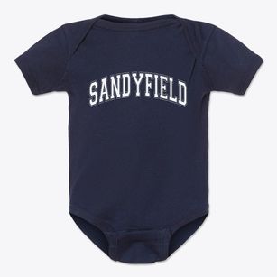 Sandyfield North Carolina Varsity Baby Onesie