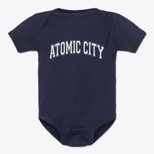 Atomic City Idaho Varsity Baby Onesie