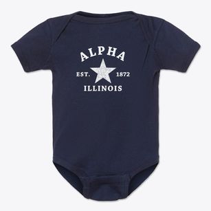 Alpha Illinois Star Baby Onesie
