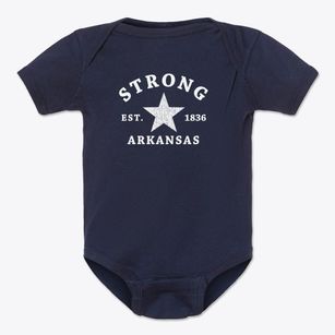 Strong Arkansas Star Baby Onesie