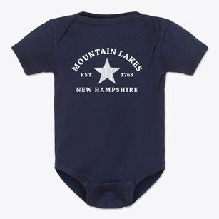 Mountain Lakes New Hampshire Star Baby Onesie