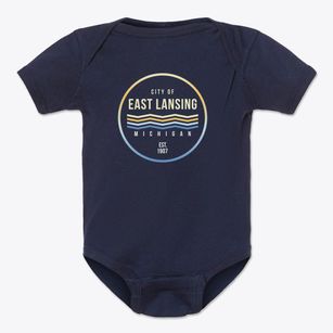 East Lansing Michigan Color Fade Baby Onesie