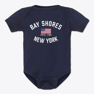 Bay Shores New York Patriot Baby Onesie