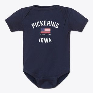 Pickering Iowa Patriot Baby Onesie