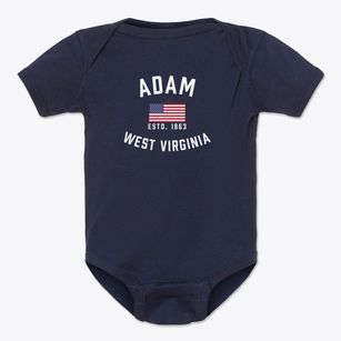 Adam West Virginia Patriot Baby Onesie