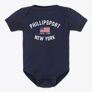 Phillipsport New York Patriot Baby Onesie