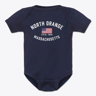North Orange Massachusetts Patriot Baby Onesie