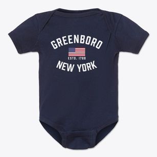 Greenboro New York Patriot Baby Onesie