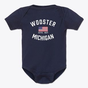 Wooster Michigan Patriot Baby Onesie