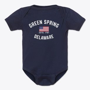 Green Spring Delaware Patriot Baby Onesie