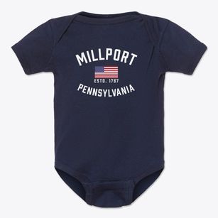 Millport Pennsylvania Patriot Baby Onesie