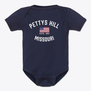 Pettys Hill Missouri Patriot Baby Onesie