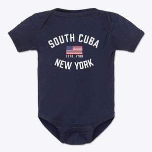 South Cuba New York Patriot Baby Onesie