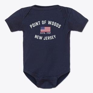 Point Of Woods New Jersey Patriot Baby Onesie