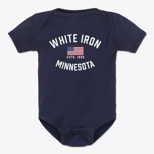 White Iron Minnesota Patriot Baby Onesie