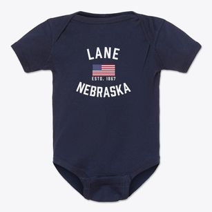 Lane Nebraska Patriot Baby Onesie