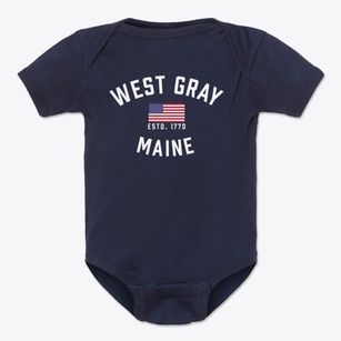 West Gray Maine Patriot Baby Onesie