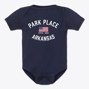 Park Place Arkansas Patriot Baby Onesie