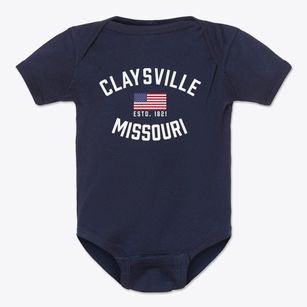 Claysville Missouri Patriot Baby Onesie