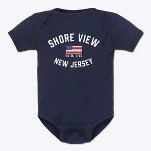 Shore View New Jersey Patriot Baby Onesie
