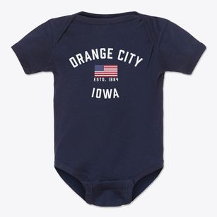 Orange City Iowa Patriot Baby Onesie