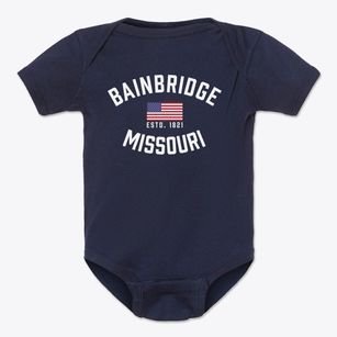 Bainbridge Missouri Patriot Baby Onesie