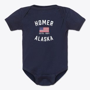 Homer Alaska Patriot Baby Onesie