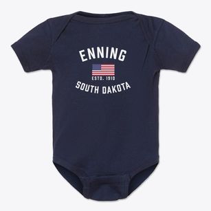Enning South Dakota Patriot Baby Onesie