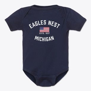 Eagles Nest Michigan Patriot Baby Onesie
