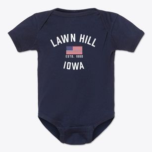 Lawn Hill Iowa Patriot Baby Onesie